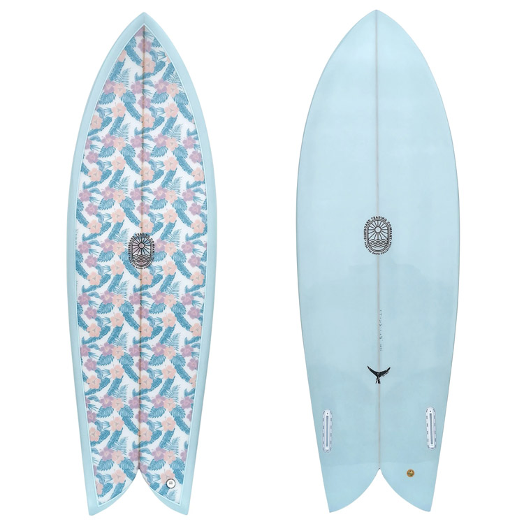 Surfboard Trading Co The Finlet Twin Fish Surfboard - Floral Inlay